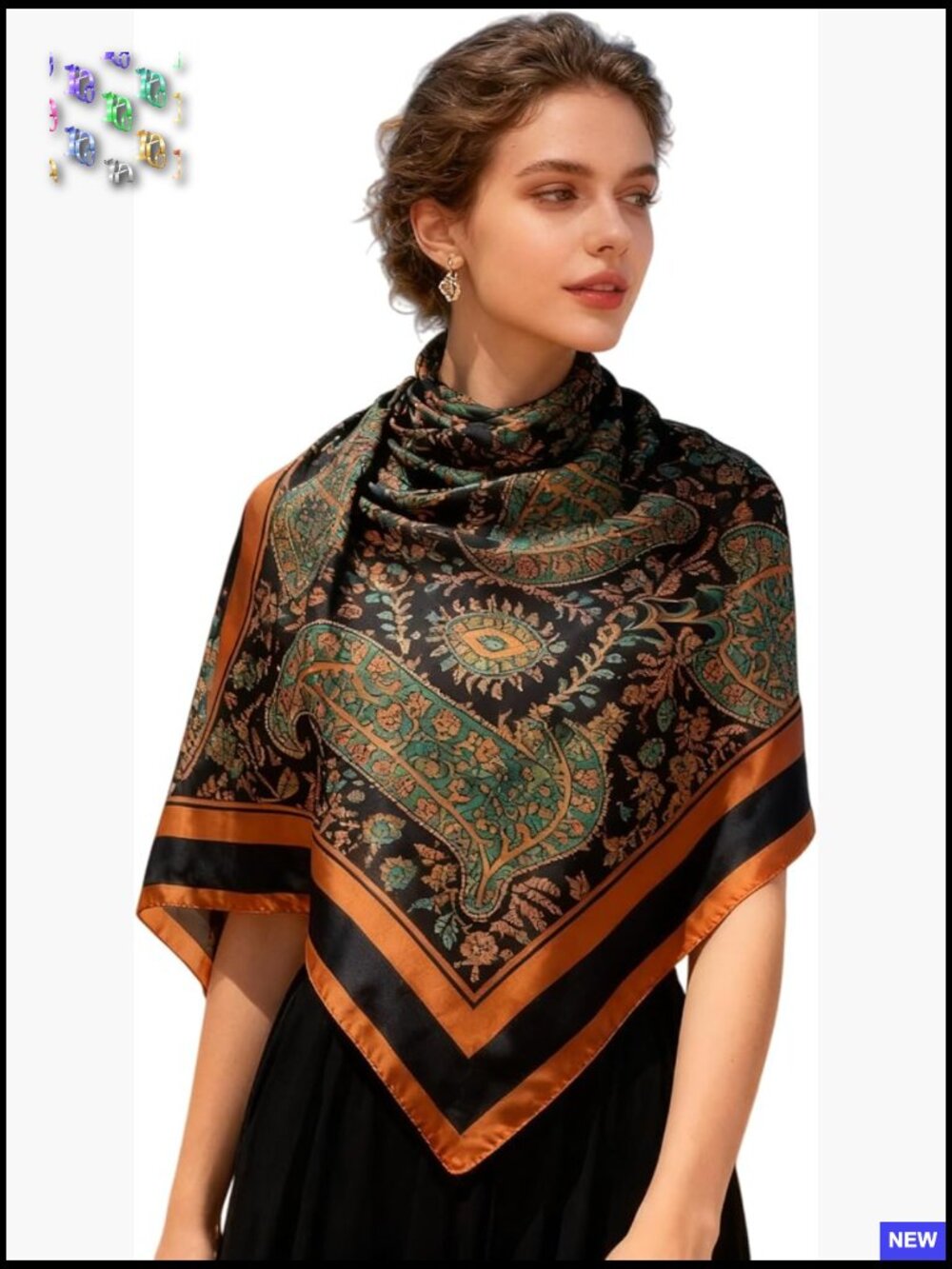 Large Square Silk Scarf Elegant Chic Fashion Accessory Headscarf Shawl